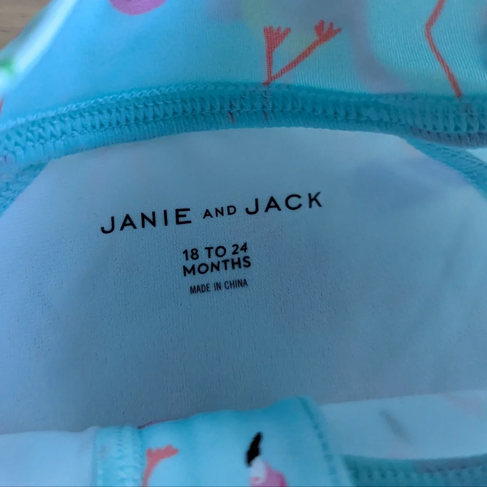 Janie & Jack Baby Recycled Flamingo Rash Guard‎ Swimsuit 18/24mo NWT!